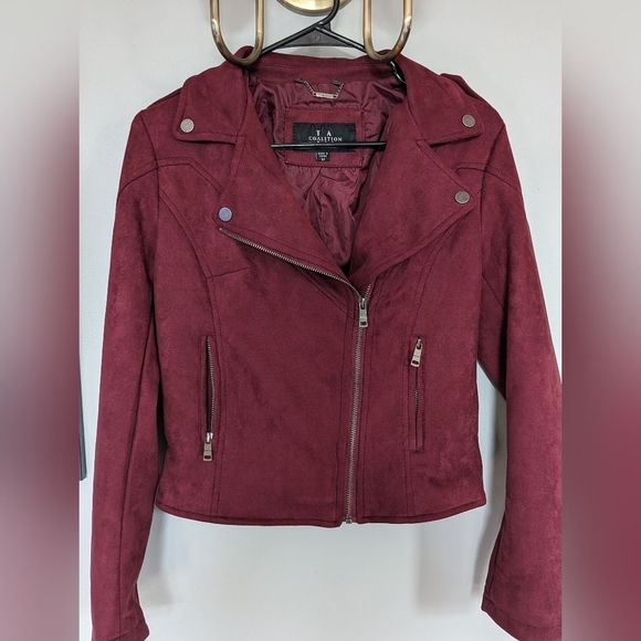 Coalition LA Burgundy Soft Moto Jacket NWOT - Picture 2 of 11